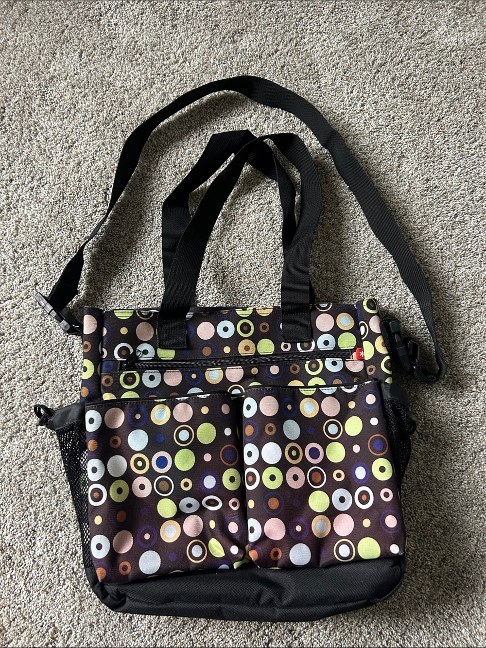 SPARK by SKIP HOP Brown Multicolor Dot Diaper Bag Adjustable Straps